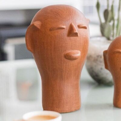 Cabeça de Cerâmica da Mestra Cida Lima – P Natural