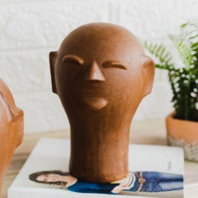 Cabeça de Cerâmica da Mestra Cida Lima – PP Natural