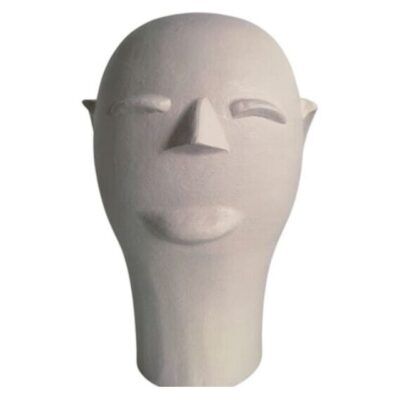 Cabeça de Cerâmica da Mestra Cida Lima – G Off White