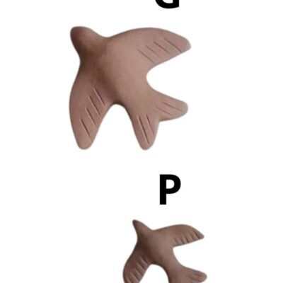 Composição de 6 Andorinhas de Cerâmica – Cor Natural