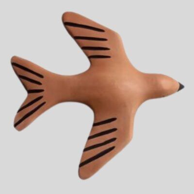 Andorinha de Cerâmica na Cor Natural com Detalhes – Tamanho G