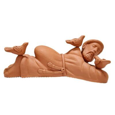 São Francisco Deitado de Cerâmica (30cm)