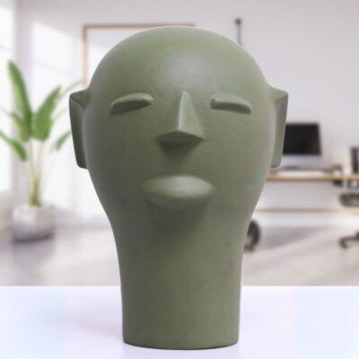 Cabeça de Cerâmica da Mestra Cida Lima – GG Verde