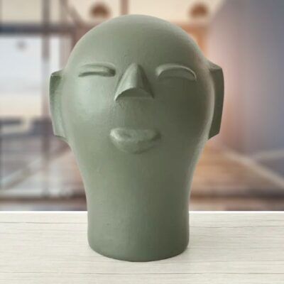 Cabeça de Cerâmica da Mestra Cida Lima – M Verde