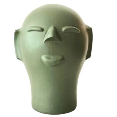 Cabeça de Cerâmica da Mestra Cida Lima – M Verde