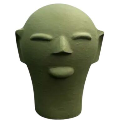 Cabeça de Cerâmica da Mestra Cida Lima – PP Verde