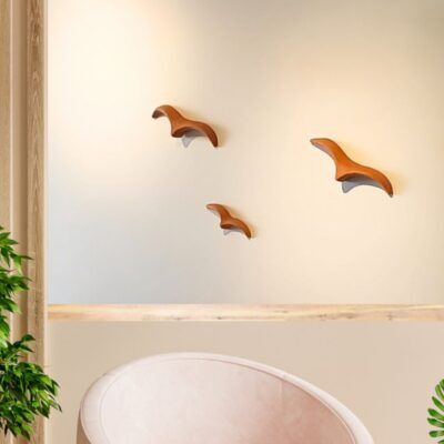 Composição de 3 Gaivotas de Cerâmica na Cor Natural