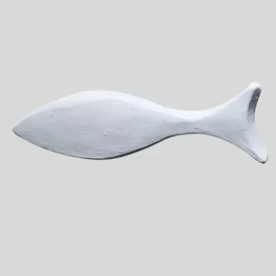Peixe de Cerâmica Off White – Decoração de Parede – Tamanho P
