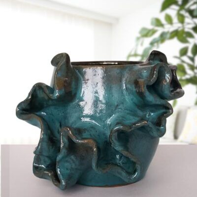 Vaso de Cerâmica Vitrificada | Coleção Essência da Calliandra | Modelo EK2