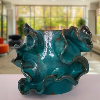 Vaso de Cerâmica Vitrificada | Coleção Essência da Calliandra | Modelo EK1