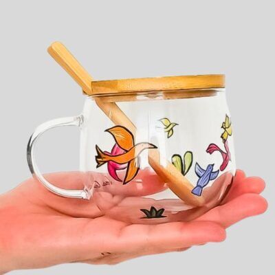 Xícara para Chá de Vidro 350ml | Coleção Cordel Encantado | Modelo CE03