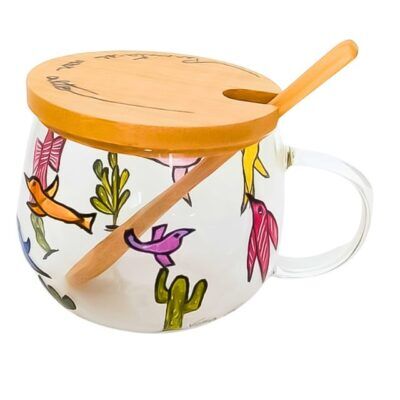 Xícara para Chá de Vidro 350ml | Coleção Cordel Encantado | Modelo CE03