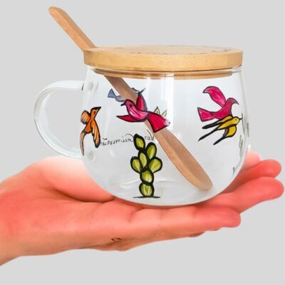 Xícara para Chá de Vidro 350ml | Coleção Cordel Encantado | Modelo CE01