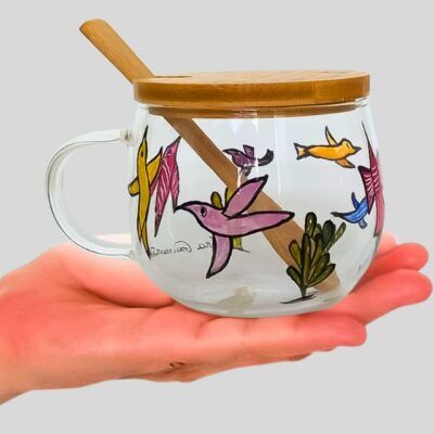 Xícara para Chá de Vidro 350ml | Coleção Cordel Encantado | Modelo CE02
