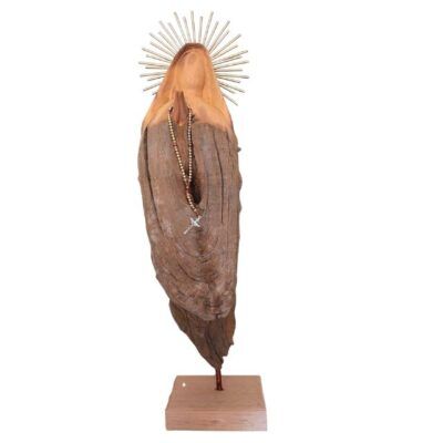 Nossa Senhora 67cm – Escultura em Tronco de Madeira