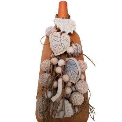 Vaso Decorativo com Adorno em Cerâmica Natural – VAN4