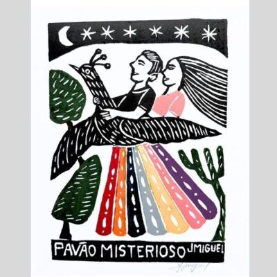 Xilogravura “Pavão Misterioso” – 24x33cm