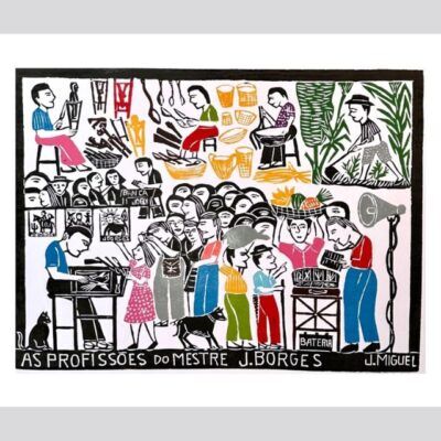 Xilogravura “As Profissões do Mestre J Borges” – 48x66cm