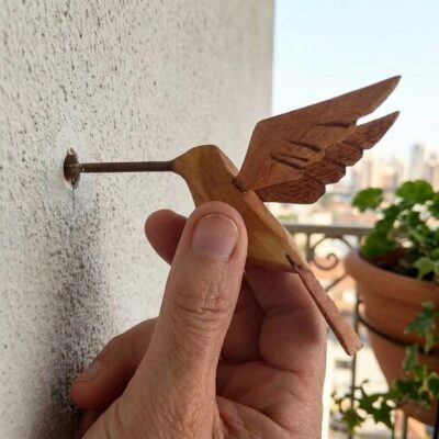Beija-Flor em Madeira para Parede