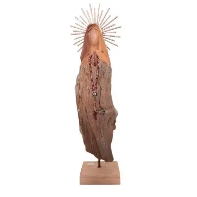Nossa Senhora 59cm – Escultura em Tronco de Madeira