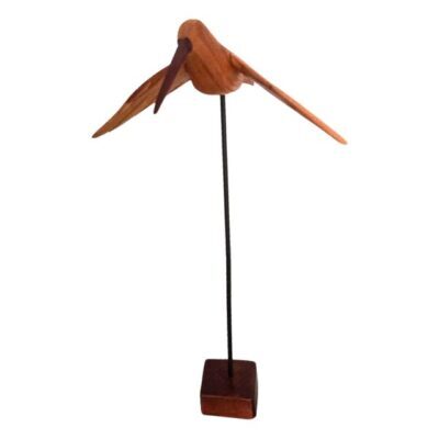 Beija-flor Asas para Baixo Para Mesa – em Madeira – na Haste