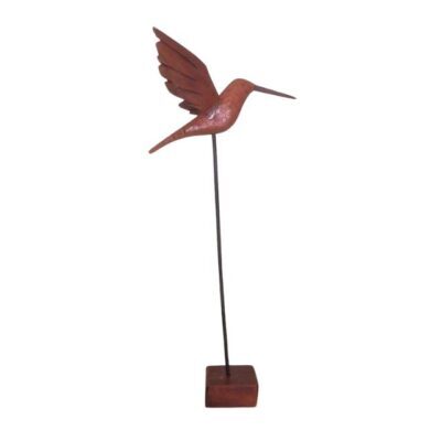 Beija-flor Asas para Cima para Mesa – em Madeira – na Haste