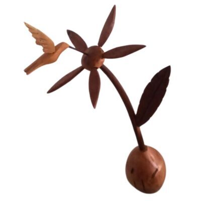 Beija-Flor na Flor para Mesa – em Madeira